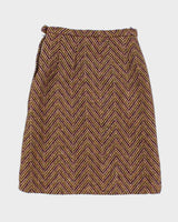 Vintage 1960s Green And Purple Wool Skirt - S