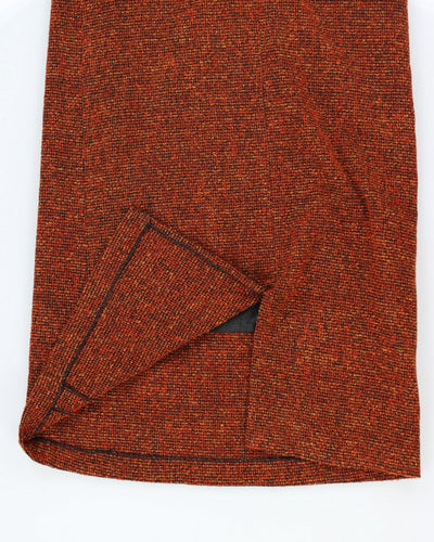 Vintage 1990s Orange Wool Maxi Skirt - XS