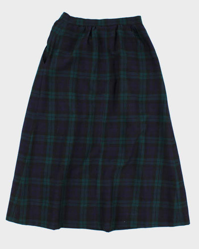 Womens Vintage Blue Scottish Plaid Skirt - S