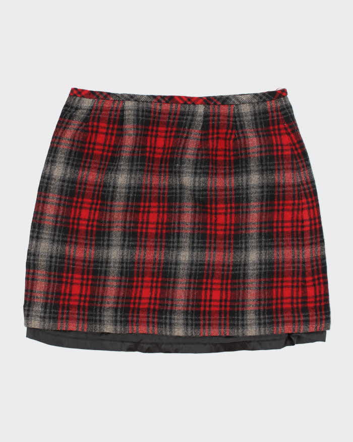 Womens Red Eddie Bauer Wool Mini Wrap Skirt - S