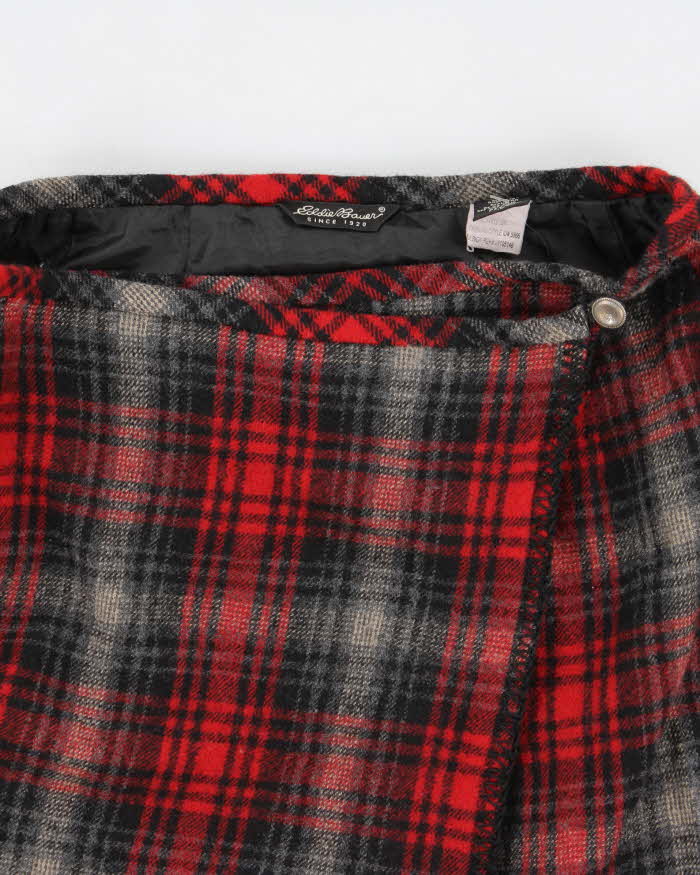 Womens Red Eddie Bauer Wool Mini Wrap Skirt - S