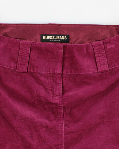 Y2K 00s Guess Velvet Miniskirt - L
