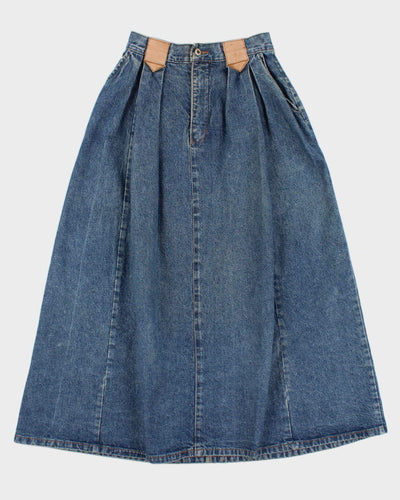 Vintage 80s Hollywood Jeans Denim Maxi Skirt - S