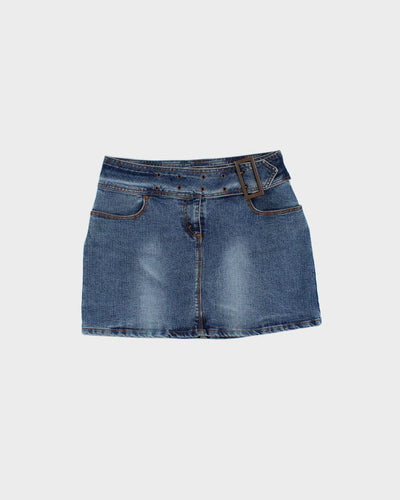 Y2K 00s Jordache Belted Denim Mini Skirt - M