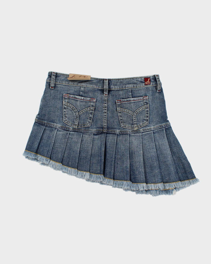 Y2K 00s Dish Deadstock Asymmetrical Denim Mini Skirt - M
