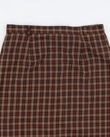 Vintage Brown Button Up Plaid Skirt - M