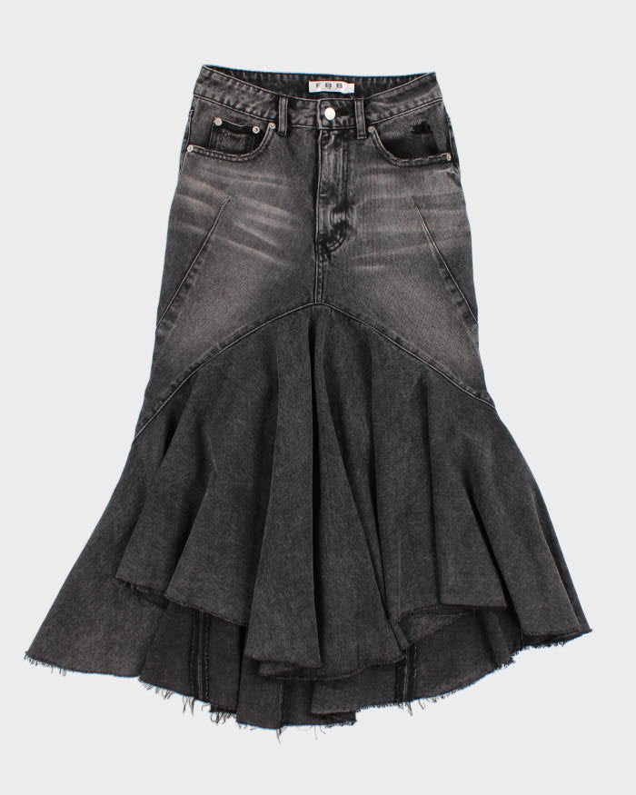 Vintage 90s Black Denim Skirt - XS