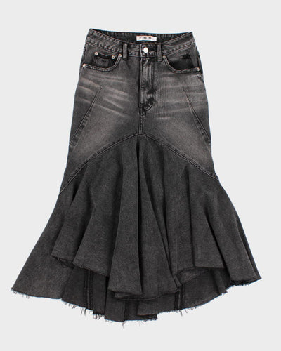 Vintage 90s Black Denim Skirt - XS