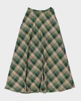 Wool Blend Check Skirt - S
