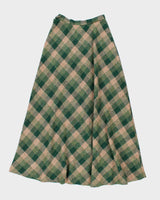Wool Blend Check Skirt - S