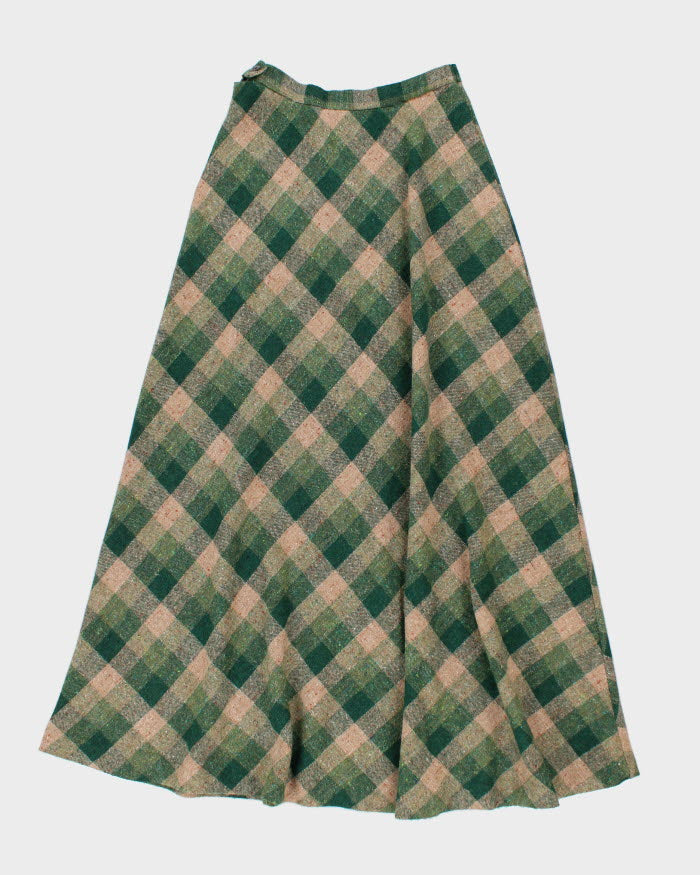 Wool Blend Check Skirt - S