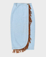 Vintage 90s Pashu Denim Wrap  Skirt - S