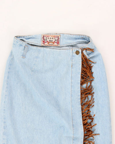 Vintage 90s Pashu Denim Wrap  Skirt - S