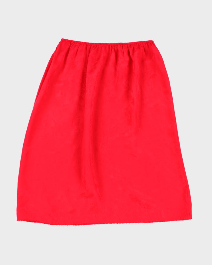 Red Floral Petticoat Slip Skirt - M
