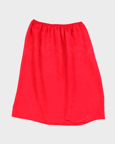 Red Floral Petticoat Slip Skirt - M