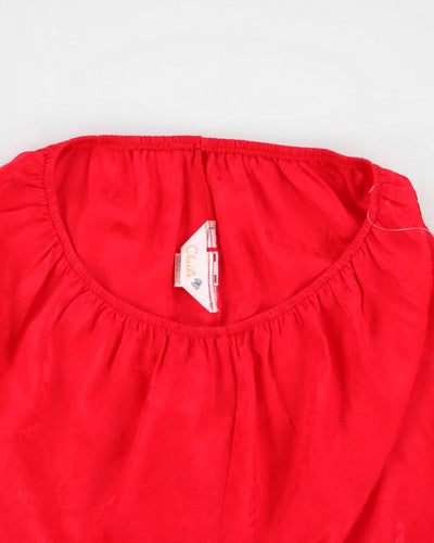 Red Floral Petticoat Slip Skirt - M