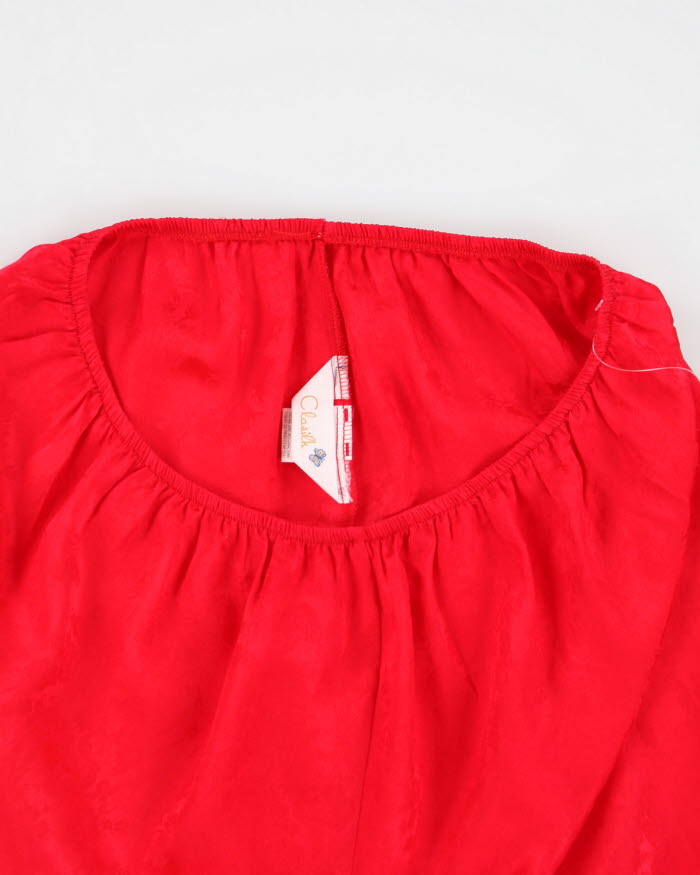 Red Floral Petticoat Slip Skirt - M