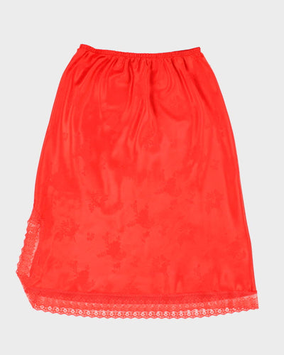 Red Floral Petticoat Slip Skirt - S