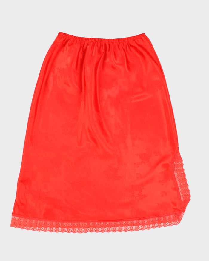 Red Floral Petticoat Slip Skirt - S