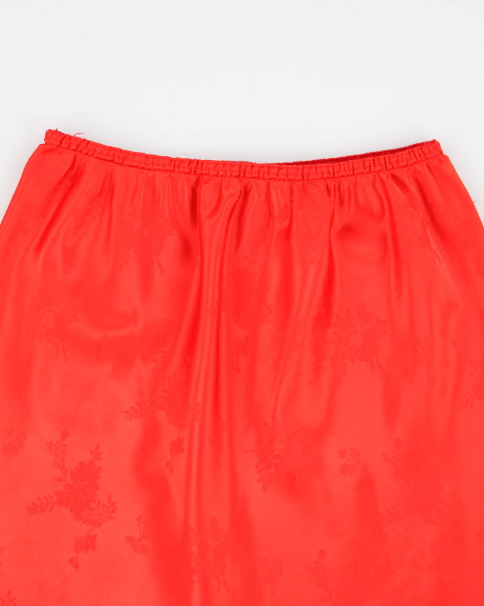 Red Floral Petticoat Slip Skirt - S
