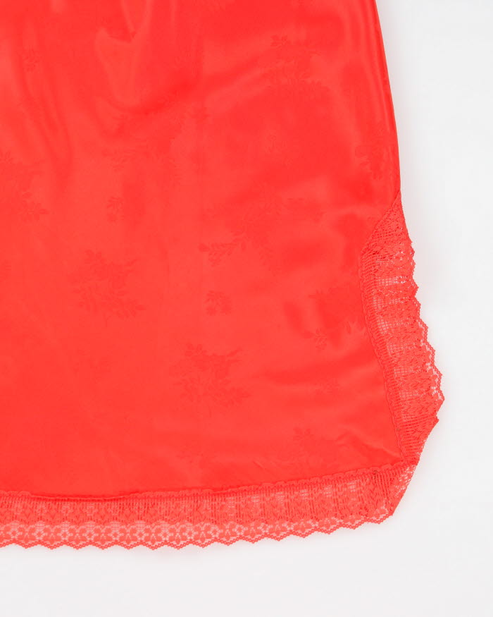 Red Floral Petticoat Slip Skirt - S