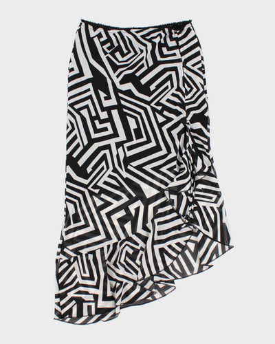Vintage Y2k 00s Ruffle Pattern Ruched Detail Skirt - S