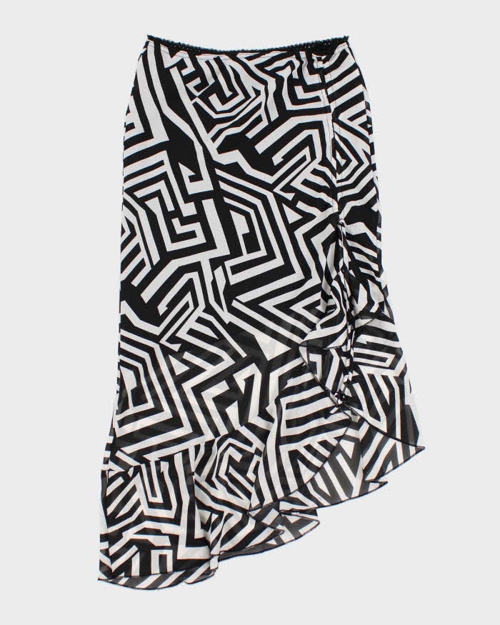 Vintage Y2k 00s Ruffle Pattern Ruched Detail Skirt - S
