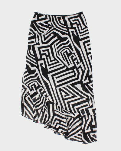 Vintage Y2k 00s Ruffle Pattern Ruched Detail Skirt - S