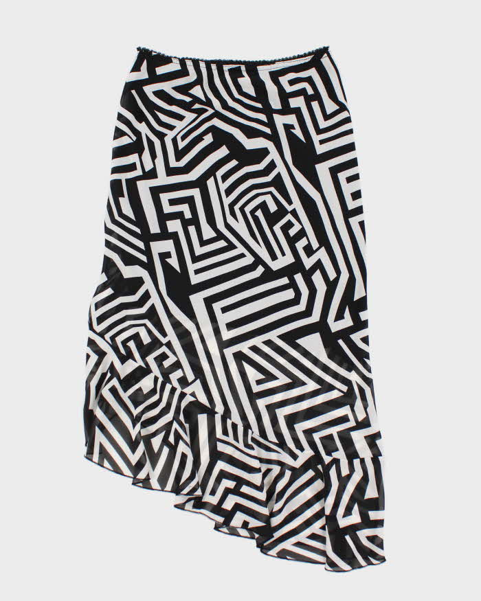 Vintage Y2k 00s Ruffle Pattern Ruched Detail Skirt - S