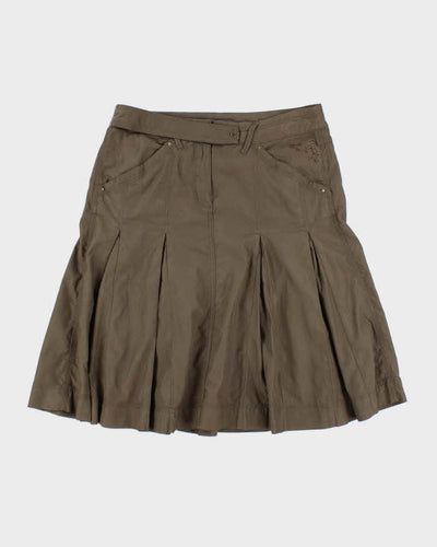 Deadstock Mexx Khaki Pleated Skirt - M