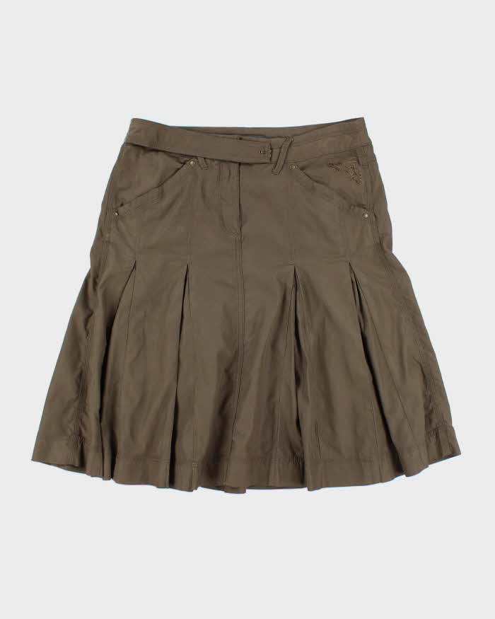 Deadstock Mexx Khaki Pleated Skirt - M