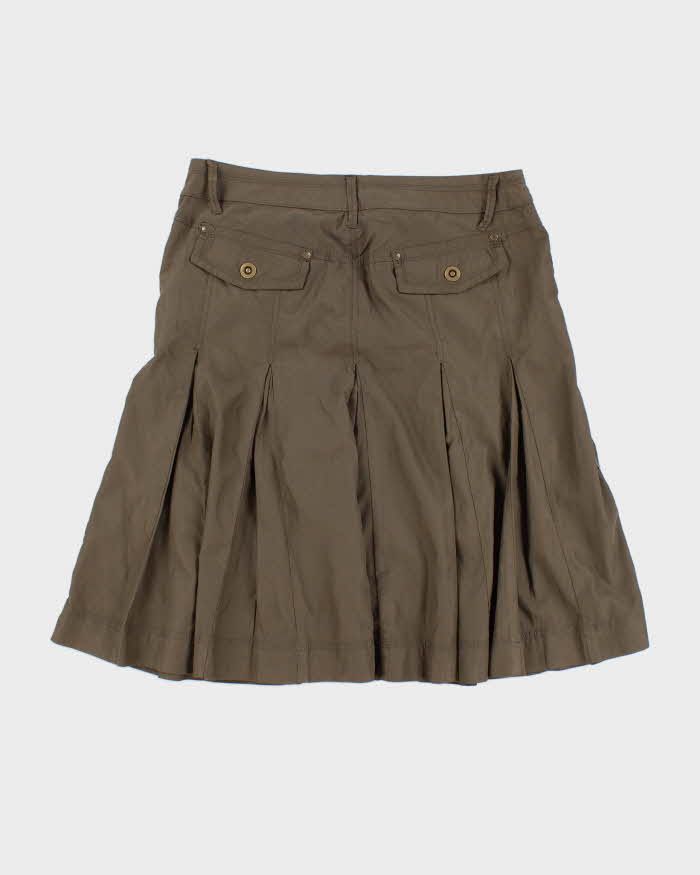 Deadstock Mexx Khaki Pleated Skirt - M
