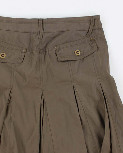 Deadstock Mexx Khaki Pleated Skirt - M