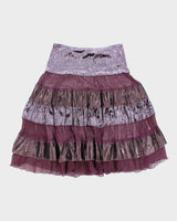 Y2k 00s Purple Tiered Skirt - M