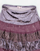 Y2k 00s Purple Tiered Skirt - M