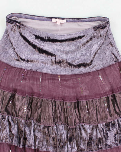 Y2k 00s Purple Tiered Skirt - M