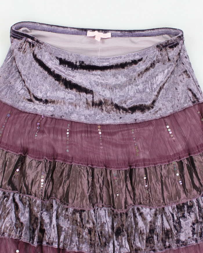 Y2k 00s Purple Tiered Skirt - M