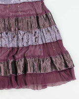 Y2k 00s Purple Tiered Skirt - M