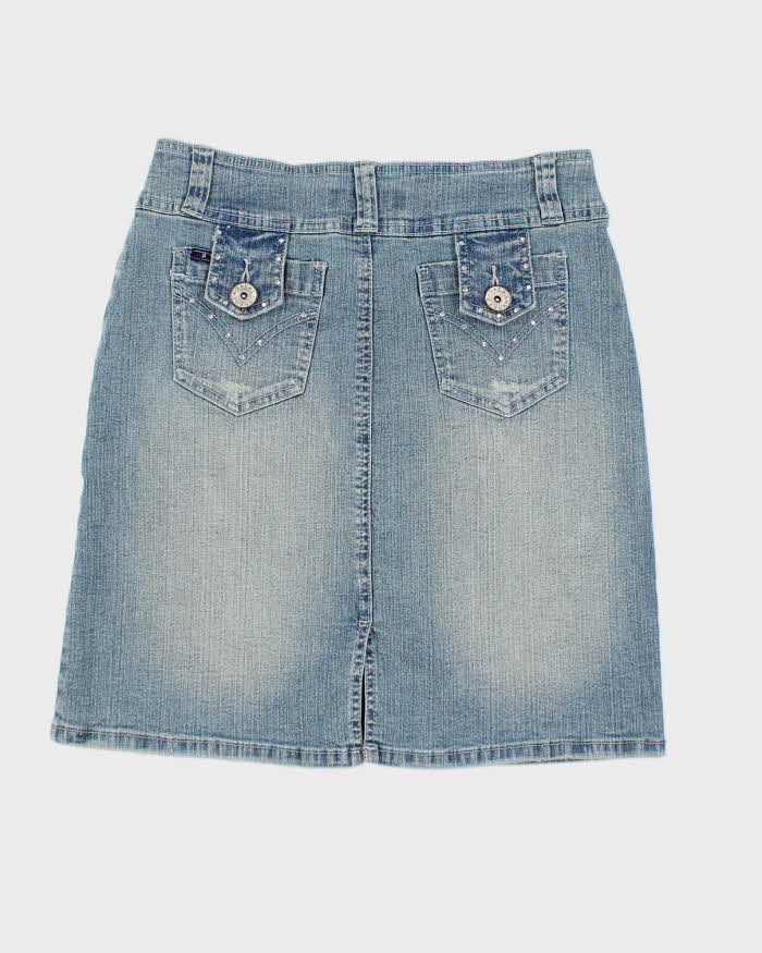 Vintage Y2k 00s RVT Jeans Bedazzled Denim Skirt - S