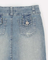 Vintage Y2k 00s RVT Jeans Bedazzled Denim Skirt - S