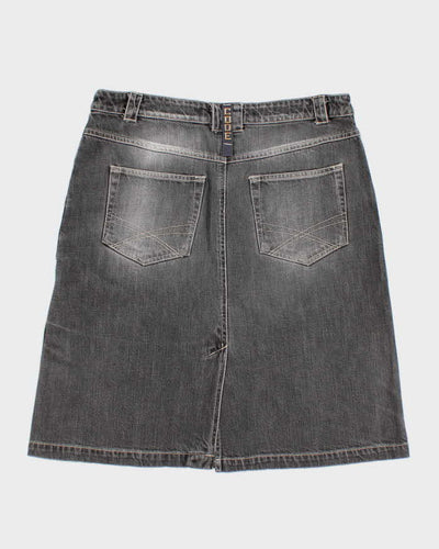 Vintage Y2k 00s Grey Pleated Zip Denim Skirt - M