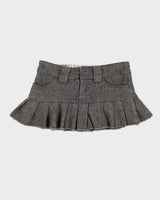 Y2k 00s Grey Pleated Mini Skirt - S