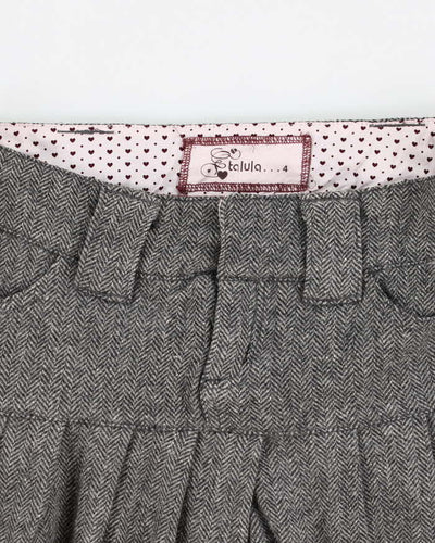 Y2k 00s Grey Pleated Mini Skirt - S