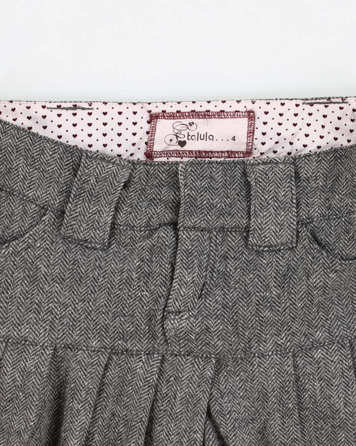 Y2k 00s Grey Pleated Mini Skirt - S