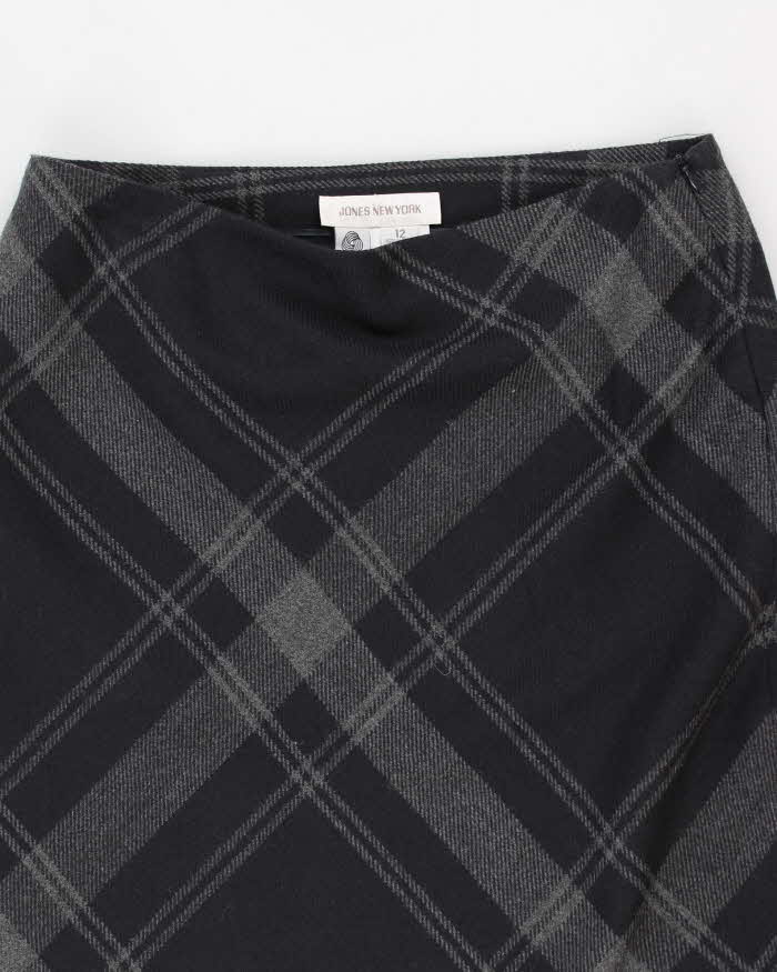 90s Jones New York Wool Plaid Skirt - W32