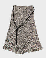 Y2k 00s Pattern Black &amp; White Mesh Skirt - S