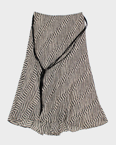 Y2k 00s Pattern Black & White Mesh Skirt - S