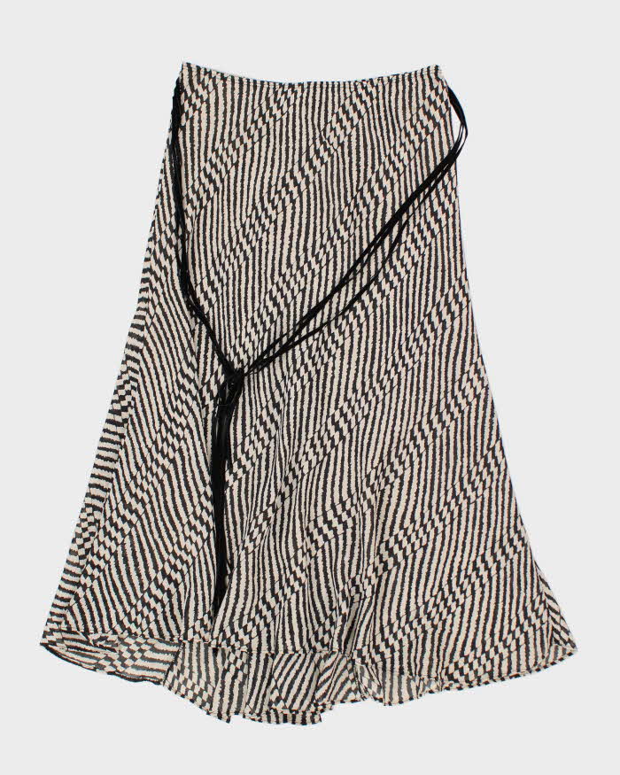 Y2k 00s Pattern Black & White Mesh Skirt - S