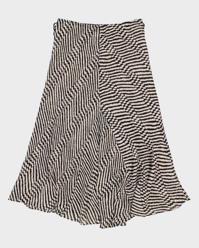 Y2k 00s Pattern Black & White Mesh Skirt - S