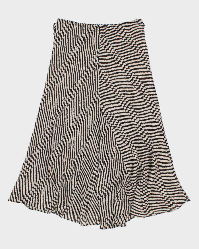 Y2k 00s Pattern Black & White Mesh Skirt - S